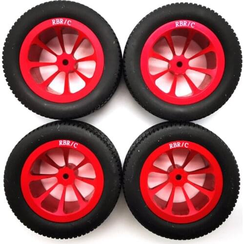 4pcs/set Simulation Metal Tires Wheel Rim Hubs Rubber Tires for WPL D12 RC Car DIY Upgrade Parts