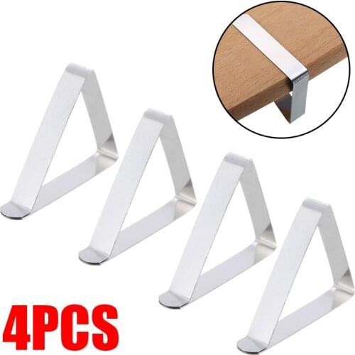 Stainless Steel Tablecloth Clip holder Triangle Fixing Clamp Brackets for pinic wedding Fixing Table Dress Cloth 4pcs Durable