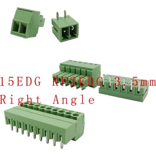 5Pair KF2EDG 3.5MM 15EDG Right Angle PCB Screw Terminal Blocks Connector Pitch 3.5mm Pin Header Socket 2P-12 Pin