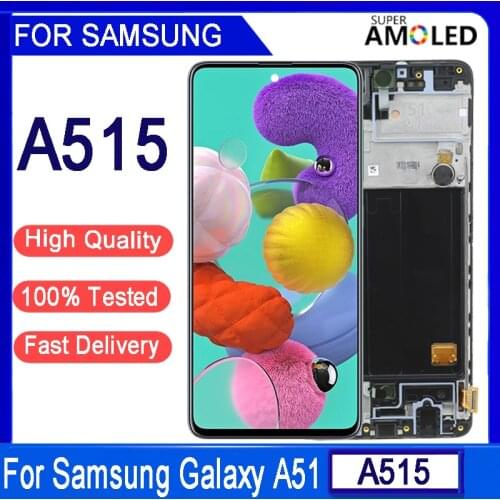 6.5“Original AMOLED For Galaxy A51 LCD A515 A515F A515F/DS A515FD Display Touch Screen Digitizer Sensor Assembly Replacement
