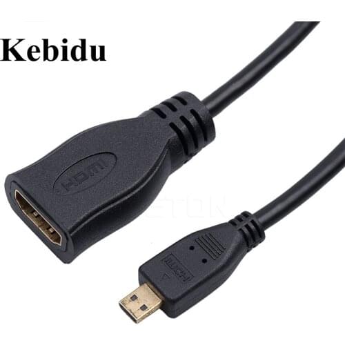 6Inch 6'' Micro HDMI-compatible Type D Male To HDMI-compatible Type A Female Adapter Cable Digital Cables 15CM Accessories Parts