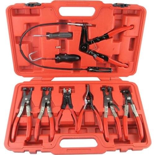 9pcs/set Auto Tube Bundle Tongs Automobile Water Pipe Pliers Straight Throat Type Snap Pliers Auto Repair Tools