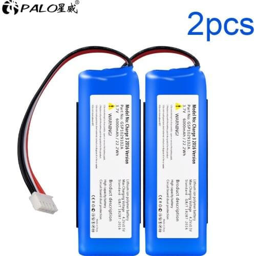 PALO 100% Original JBL Charge 3 Battery 3.7V 6000mAh Battery Bateria GSP1029102A for JBL Charge 3