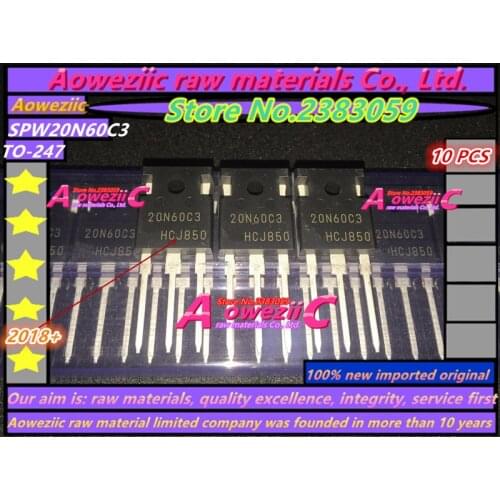 Aoweziic 2018+ 100% new imported original SPW20N60C3 20N60C3 TO-247 inverter welding machine commonly used 20A 650V 208W