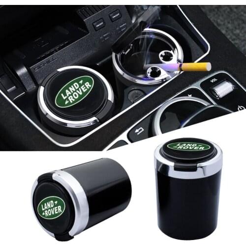Car Styling LED Light Flame Retardant Car Creative Ashtray For Land Rover Sport Rnage Rover 2 3 Freelander Defender Accessories