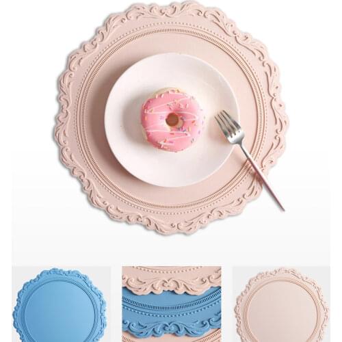 Nordic Large Thickened Silicone Placemat Embossed Heat Insulation Table Mat Patterned Edge Raised Pot Mat