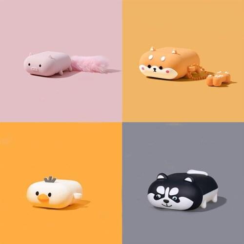 For AirPods Case 2 Cute pink pig Earphone Case For Airpods Pro Shiba Inu Husky Soft silicone Bluetooth Wireless Earphone Cover