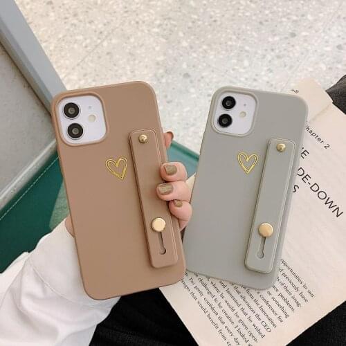 Love Heart Soft TPU Rubber Silicone Back Phone Case Cover Stand Holder For iPhone 7 8 Plus SE 2020 11 12 Pro Max X XR XS Max