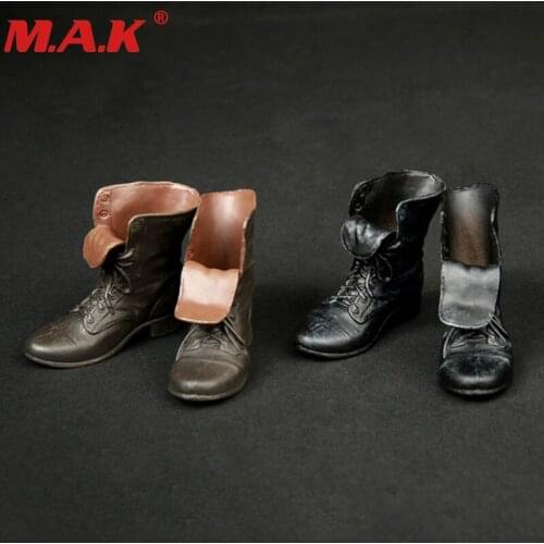 1:6 scale black/brown ankle boots short man or girl boots shoes models full inside for 12 inches action figures bodies accessory