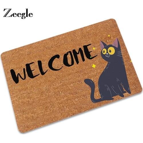 Zeegle Door Mat Carpet For Living Room Non-slip Kitchen Carpet Rubber Mat Text Printing Floor Mat Entrance Rug