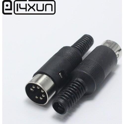 EClyxun 1pcs/lot 7 Pin DIN Male Plug Connector DIY Keyboard Mouse Cable Adapter 7 PIN DIN Wire Connector