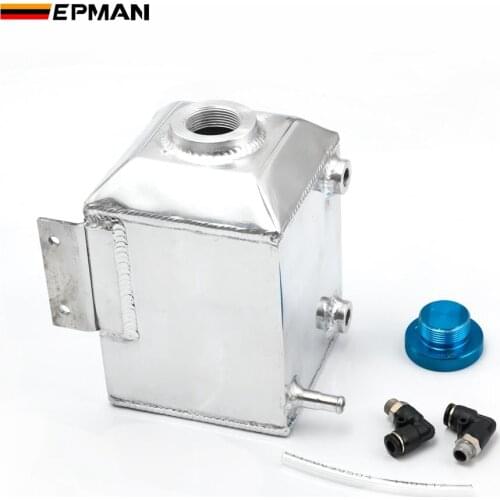 EPMAN Aluminum Universal Oil Catch Surge Tank Oil Separator Oil Reservoir Fuel Surge Tank 1L EPYXFST015