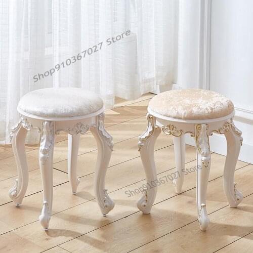 European Style Dressing Table Stool Makeup Stool Soft Bag Household Chair Princess Bedroom Nail Stool Guzheng Stool