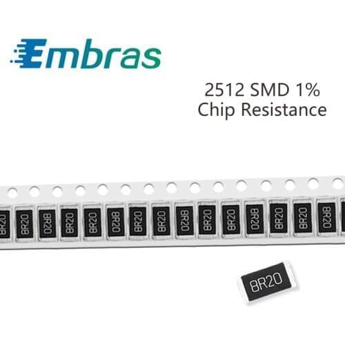 100Pcs 2512 SMD Resistor Kit 1% Tolerance 30.1K-22M 560K 620K 680K 750K 820K 910K 10 Ohm Electronic Components DIY Assorted Set