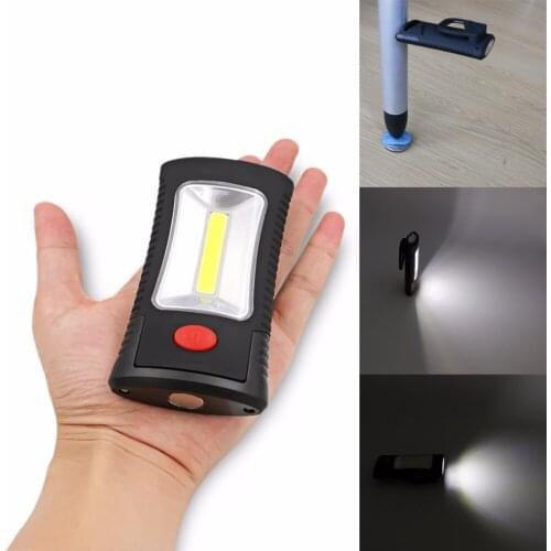 Magnetic COB LED Work Lamp COB+3LEDs 2-Modes LED Flashlight Magnet Working Light Torch Linternas With Folding Hook Stand