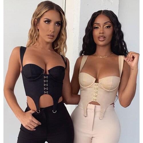 Women Solid Strappy Tanks Vest Crop Top Summer Sleeveless Streetwear Sexy Fitness Activewear Skinny Slim Bralette Night Club