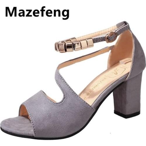 Mazefeng Brand Elegant Sandals Women High Heels Pumps Super High Heel Womens Banquet Sandals Waterproof Platform Toe Sandals
