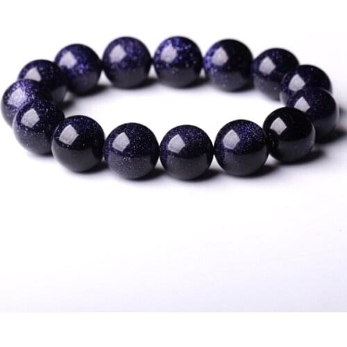 Men Bracelet Natural Blue Gold Sand Stone Elastic Buddha Bracelet Chakra Retro Beads Charms Pulserase for Women Jewelry