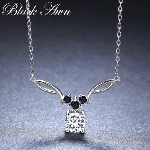 BLACK AWN 2021 New Arrival Classic Real 925 Sterling Silver Pendant Necklaces Women Wedding Jewelry for Women K025
