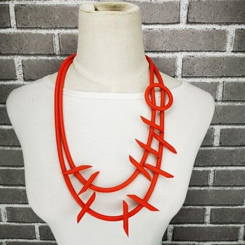 UKEBAY New Punk Choker Necklaces Handmade Rubber Necklace Women Fashion Sweater Chain Summer Accessories Big Necklaces Jewellery