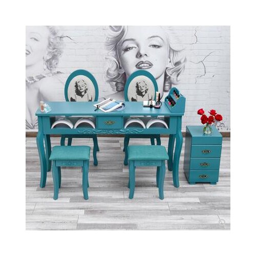 New postage nail table specials single and double nail table and chair set green simple nail table