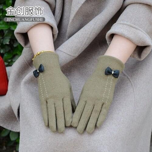 Gloves Womens South Korean Version Driving Gloves Thickened Warm Touch Gloves Work Gloves Hand Gloves Cashmere