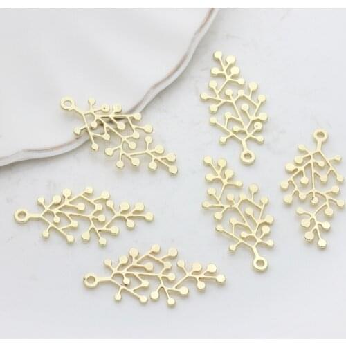 Zinc Alloy Charms Golden Leaves Shape Charms 35mm 6pcs/lot For DIY Fashion Jewelry Making Finding Accessories