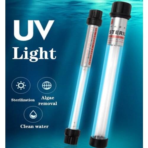 Aquarium Submersible UV Sterilizer Light Ultraviolet Filter Waterproof Lamp Water Cleaner For Fish Tank Pond Coral 3/5/7/9/11w