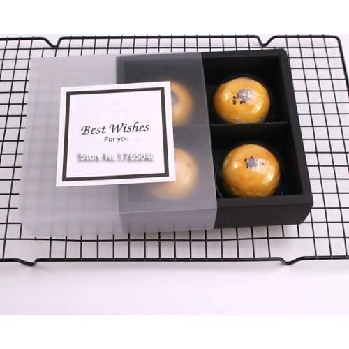 14.5*14.5*5cm 22.5*15.1*5cm Transparent black cake Box dessert macarons boxes pastry packaging boxes 100 pieces/lot