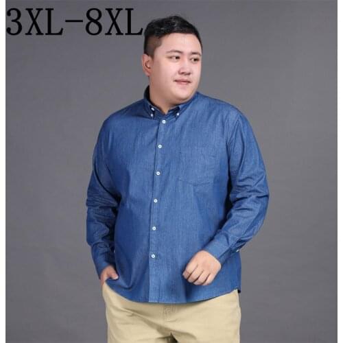 Size 8XL 7XL 6XL 4XL 2021 New Men Shirt Chemise Homme Oxford Shirts Men 100% Cotton Blouse High Quality Social Mens Dress Shirt