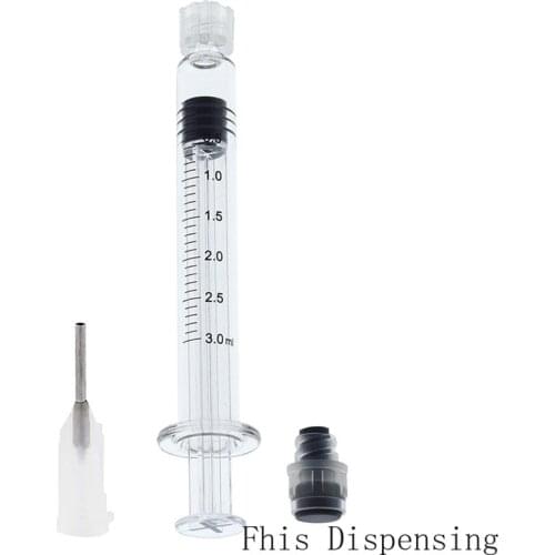 3ml Luer Lock Syringe (Gray Piston) with 19G Needle Reusable Pack of 2