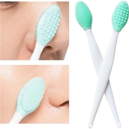 Beauty Skin Care Wash Face Silicone Brush Exfoliating Nose Clean Blackhead Removal Brush Tool With Replacement Head