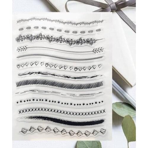 14*18CM Flowers Curve Transparent Seal Clear Stamps Silicone Seal Roller Stamps DIY Scrapbook Album Card Christmas Wedding