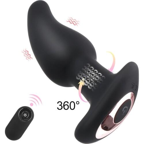 G-spot Clit Stimulation Wireless Remote Control Vagina Vibrator Silicone Sex Toy Anal Anus Vibrator Rotation Beads