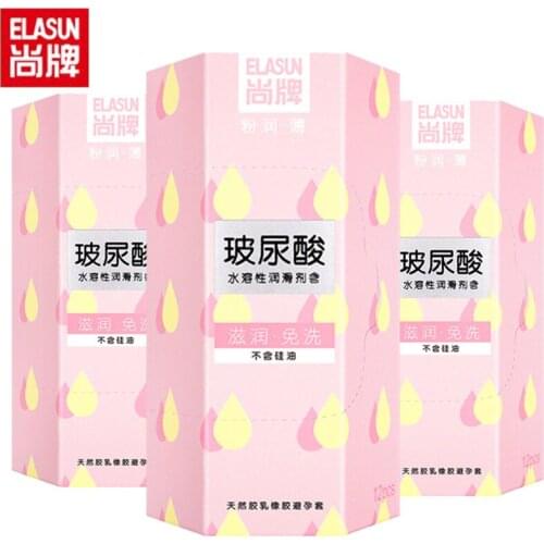 ELASUN Condom 12/24/28 PCS Ultra Thin Hyaluronic Acid Condoms For Men Extra Lubricant Large Oil Sex Toys Products Wholesale