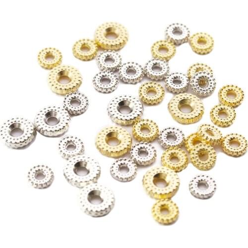 200pcs/lot Gold Sliver Resin Heart Cube Round Shell Shape Spacer Beads for Jewelry Making with Hole