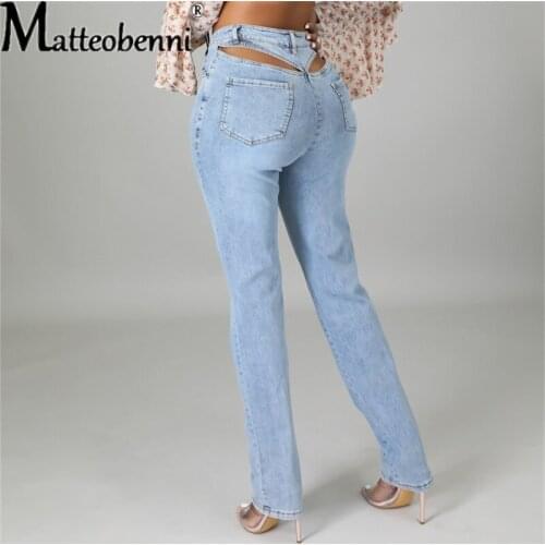 Hollow Out Jeans Pants Women Vintage Denim Ladies Jeans Women High Waist Fashion Stretch Pocket Trousers Plus Size Pencil Jeans