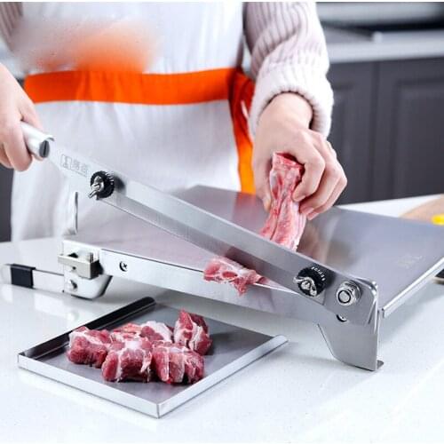 BEIJAMEI Manual Slicer Meat Slicer Chicken Duck Fish Lamb Meat Bone Cutting Machine Stainless Steel Commercial Household KD0265
