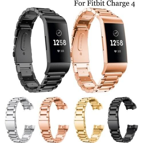 Stainless Steel Bracelet Strap For Fitbit Charge 3 4 Smart Wristband Loop Replacement For Charge 3 4 Metal Band Strap