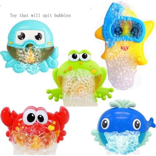 Starfish Whale Octopus Frog Crabs Bubble Maker Bath Toy Music Bubble Maker Swimming Funny Play Bath Tool For Children Kids