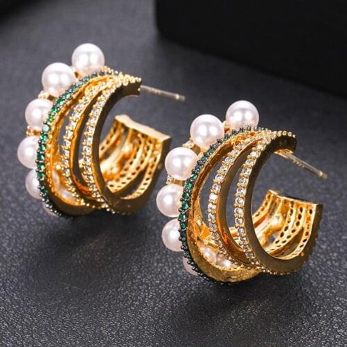 Jankelly Luxury Twist Braided Lines Colorful Full Mirco Pink Cubic Zirconia Setting European Wedding Earring Fashion