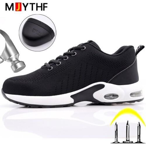 Dropshipping Work Safety Shoes Men Air Cushion Work Sneakers Steel Toe Shoes Male Indestructible Shoes Puncture-Proof Boots Men