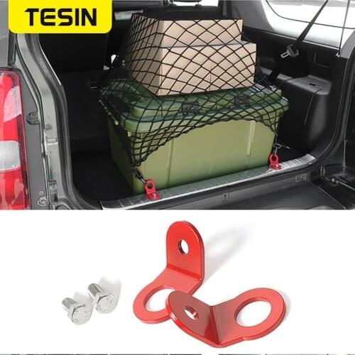 TESIN Metal Auto Tail Rear Trunk hook Trunk Cargo Luggage Lock Hook For Suzuki Jimny 2007-2015 Interior Car Accessories