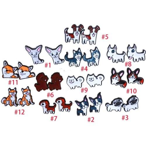 Lovely Beagle Hound Bull Terrier Dog Stud Earring for Women Girls Fashion Cartoon Animal Earrings Jewelry 1 Pair