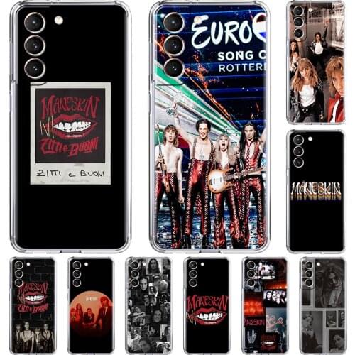 Clear Soft Case For Samsung Galaxy S20 FE S21 Ultra S10 Plus S10e S9 S8 Note 20 10 Lite 9 Phone Cover Funda Rock Music Maneskin