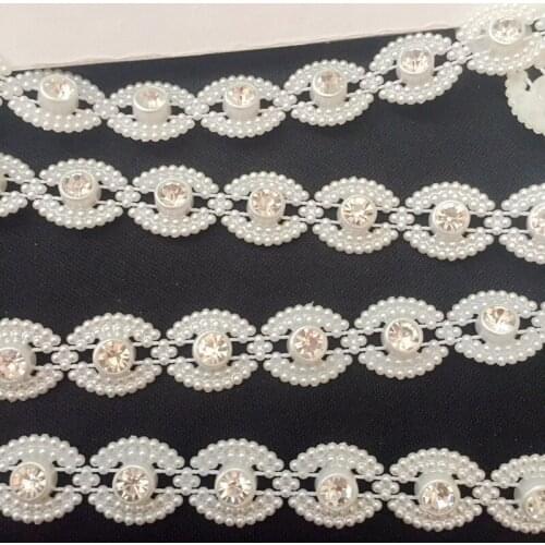 New 10 yards resin process clothing with diamond lace wedding dress decoration party diy materials - d56i1