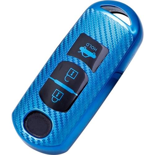 New Carbon Fiber TPU Car Remote Key Case Cover For Mazda 2 3 5 6 Axela Atenza CX-5 CX5 CX-7 CX-9 2014 2015 2016 2017 Accessories