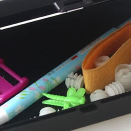 Portable Clear Pencil Organizer Holder Cosmetics Storage Case 5.31'' x 3.22'' x 1.18'' for Office Dorm Bathroom Kitchen LX0B