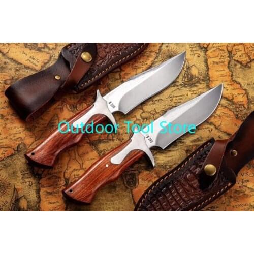 Straight Knife M390 Mirror Blade CNC Wood Handle Hunting Camping Outdoor Knife Cutting Knife Tactical Knife
