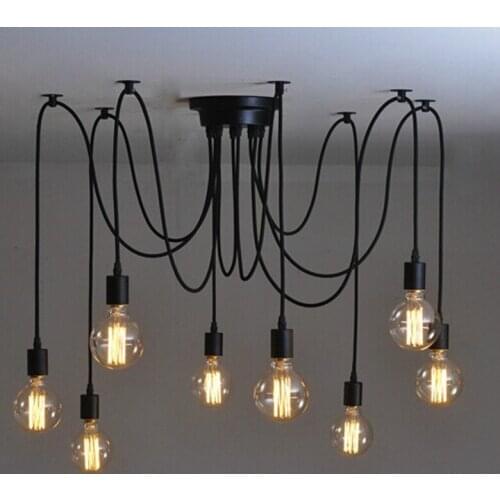 Retro Vintage Pendant Lights 1m Cable 1/3/5 Heads E27 Industrial Edison Pendant Lamp Fixtures AC110-220V